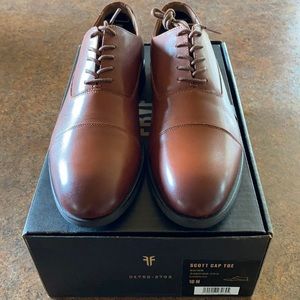 COPY - Frye Scott cap toe shoes, cognac size 10